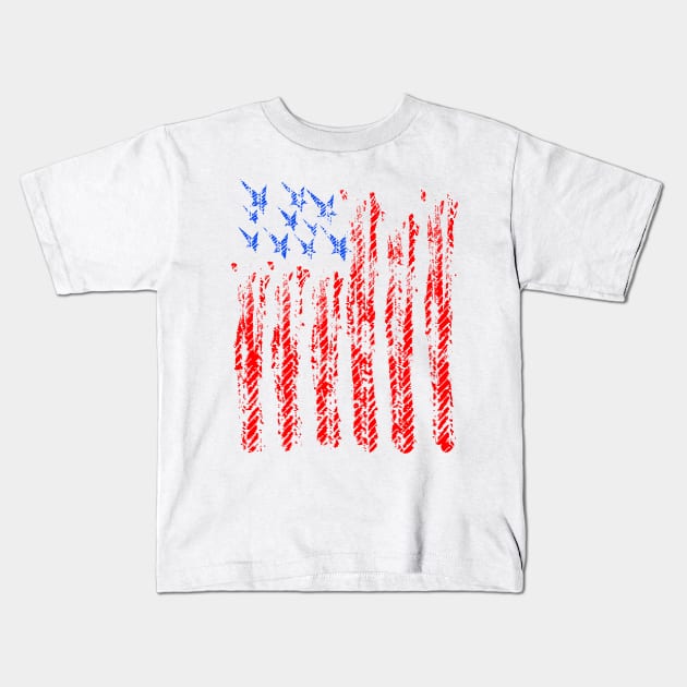 United States USA Flag Design Kids T-Shirt by rashiddidou